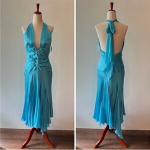 Vintage Dina Bar El NWT halter silk dress